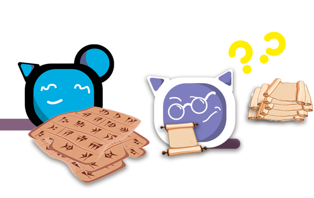 Ilustración de Bitcare comparando documentos antiguos con la generación automática de contratos mediante inteligencia artificial.